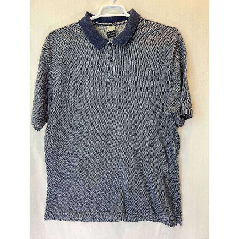 Nike XL Navy Blue And White Patterned Shortsleeve Polo Golf Shirt Outdoors
